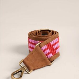 Stylish Brown and Pink Beaded bag strap. Parker Thatch